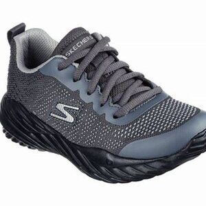 Size 5 Youth Skechers  big boys Gray and Black Sneakers with Breathable Mesh